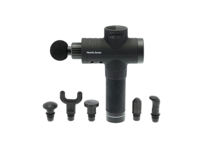 Nordic sense massagepistol, 2815 vibrationer i minuttet, lindrer stive muskler, blod- cirkulationen, bedre restitutionstiden, reducerer risiko for skader.