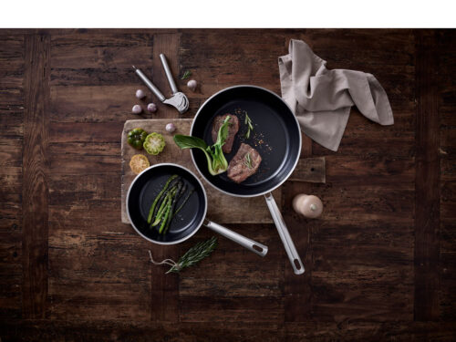 Rösle elegance stegepandesæt, Rösle Stegepandesæt 20 og 28 cm i 18/10 stål med keramisk ProCera non-stick-belægning, nem at anvende og rengøre