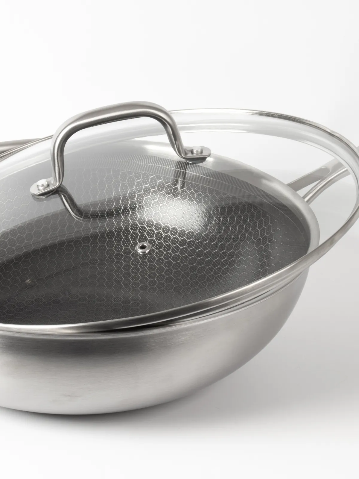 byGaard WP2625 Hybrid wok pande (gryde) mat stål, 30 cm x 9 cm, med glaslåg,
