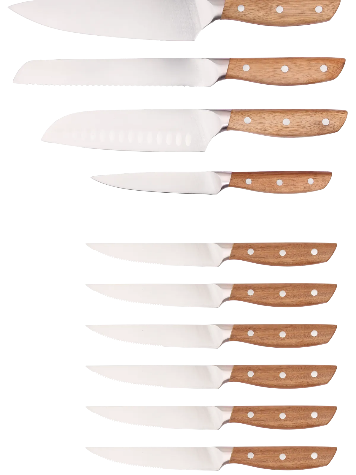 byGaard KS2634 Knivsæt, 4 dele, håndtag i acacie træ, 3CR13 +
SKS2649 6 stk. Steak knive, håndtag i acacie træ, 3CR13