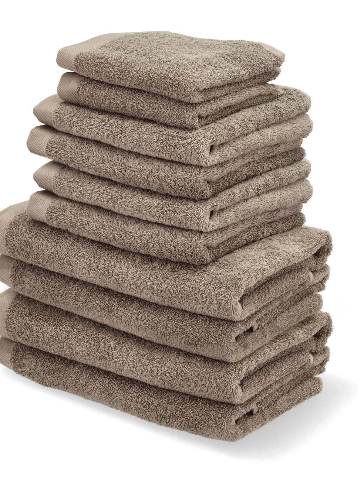 Södahl Comfort håndklædepakke - 10 dele, taupe - SAMPAK