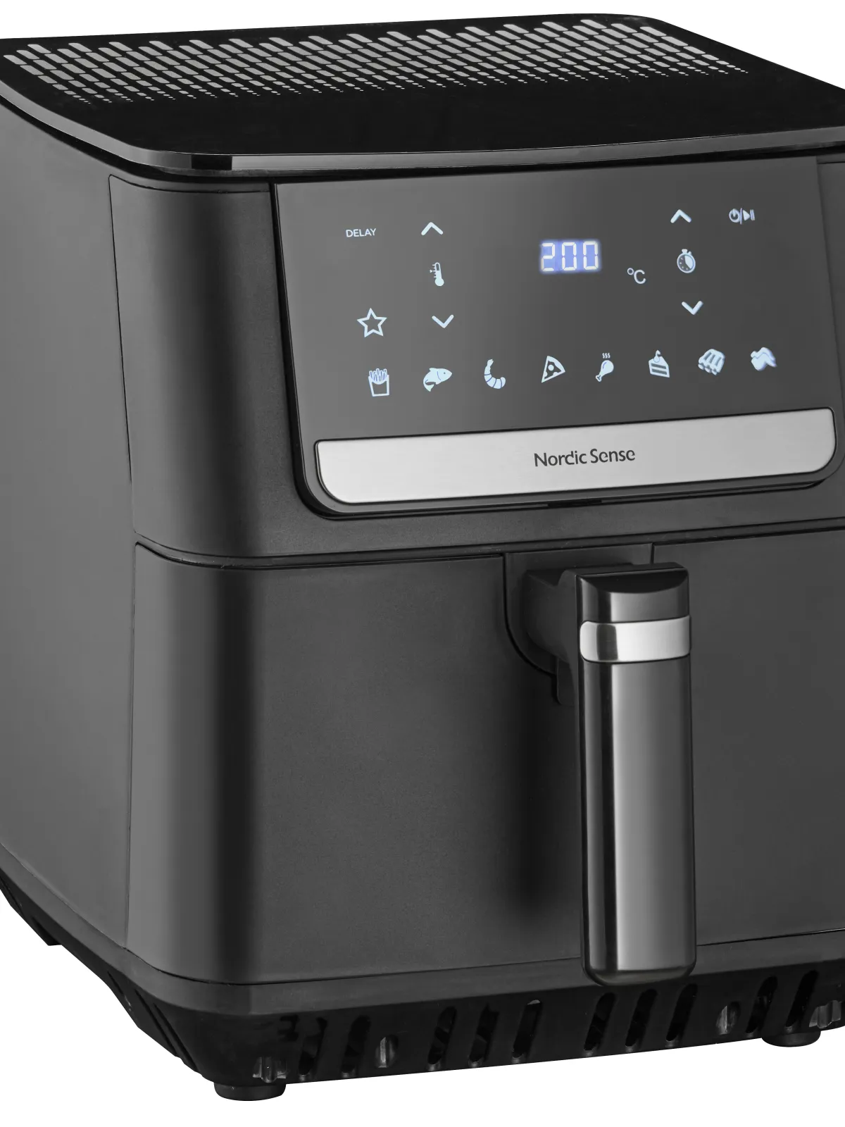 Nordic Sense Airfryer 6,5 L m. undervarme, 1800 watt i sort