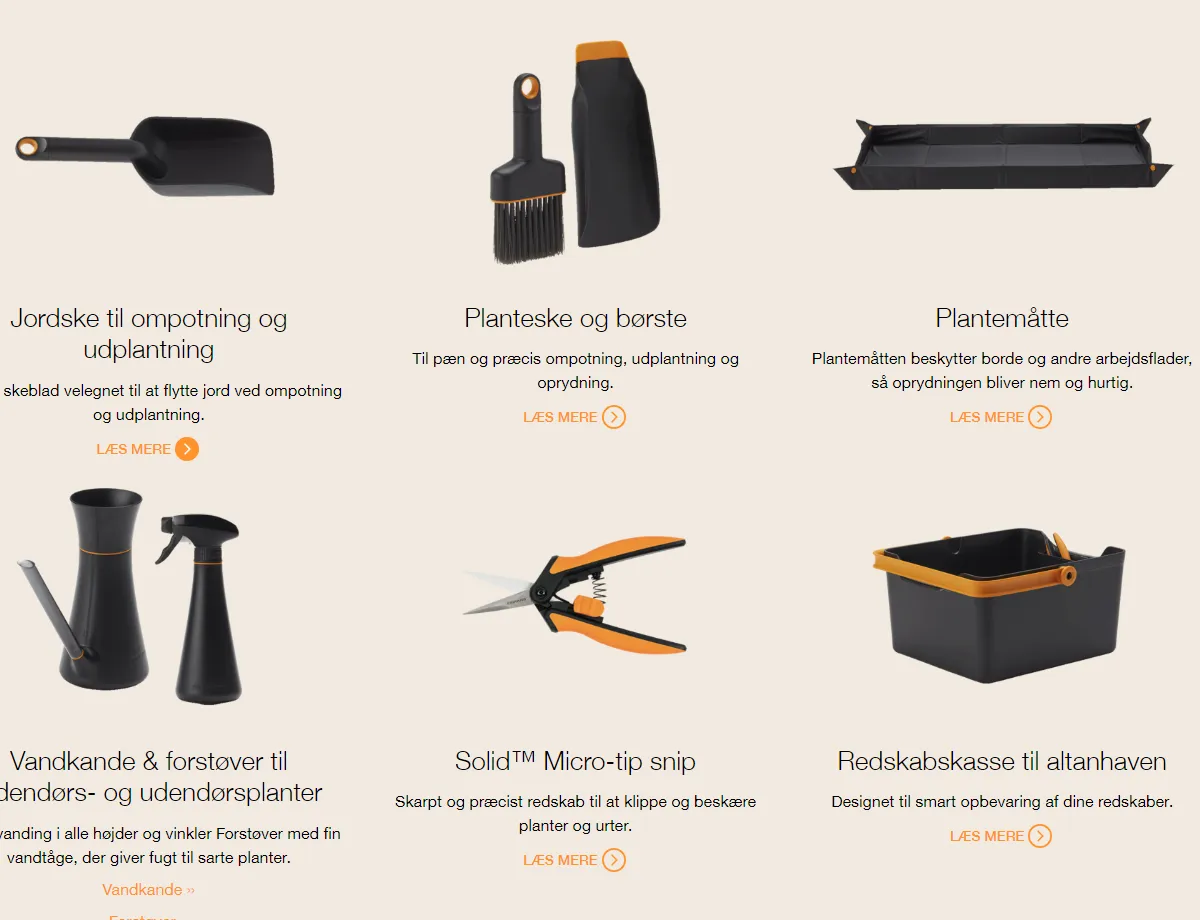 Fiskars havepakke stor 9 dele
