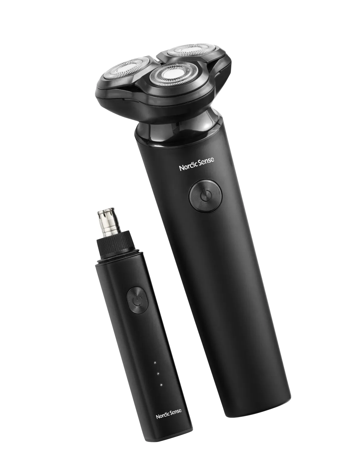 Nordic Sense shaver m. 2 ekstra shaver heads og næsetrimmer, sort