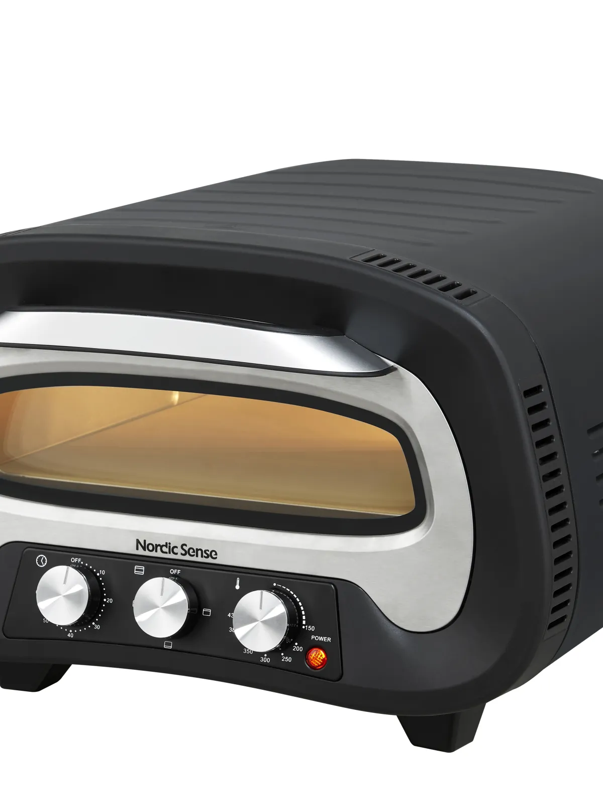 Nordic Sense pizzaovn elektrisk 2200 watt sort/sølv