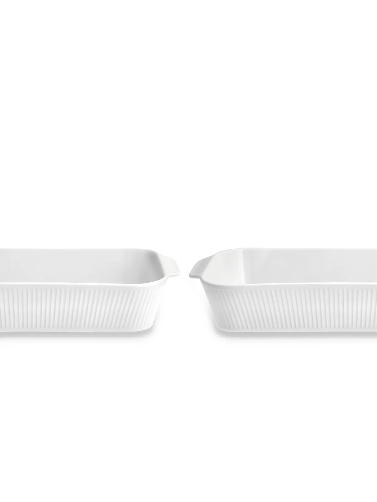 Pillivuyt Ovnfade 2 stk 35 x 19 x 6 cm i hvid porcelæn, Plissé