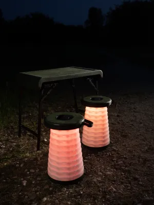 CapableX Sammenklappelig sæt med bord + 2 x skamler med LED lys