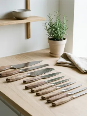 byGaard KS2634 Knivsæt, 4 dele, håndtag i acacie træ, 3CR13 +
SKS2649 6 stk. Steak knive, håndtag i acacie træ, 3CR13