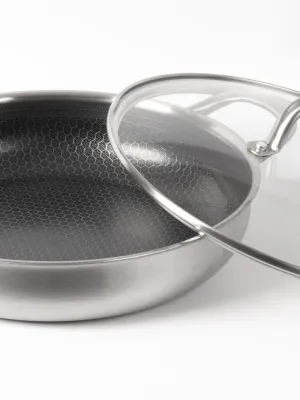 byGaard SP2626 Hybrid sauté gryde mat stål, 28 cm x 6 cm, med glaslåg,
