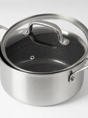 byGaard by Gaard Grydesæt: FP2632 Hybrid gryde mat stål, 20 cm, 3.1 liter, med glaslåg, FP2632 Hybrid gryde mat stål, 24 cm, 5.6 liter, med glaslåg og CP2623 Hybrid kasserolle mat stål, 16 cm, 1.6 liter, med glaslåg,