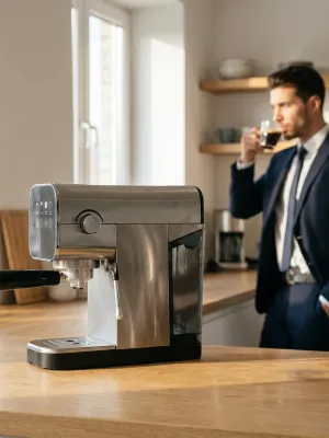 byGaard EM2605 Espresso Maskine til Nespresso kapsler + formalet kaffe, 20 bar, 1-shot warm Espresso, 2-shot warm Espresso, damp