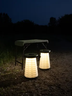 CapableX Sammenklappelig sæt med bord + 2 x skamler med LED lys