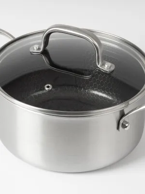 byGaard by Gaard Grydesæt: FP2632 Hybrid gryde mat stål, 20 cm, 3.1 liter, med glaslåg, FP2632 Hybrid gryde mat stål, 24 cm, 5.6 liter, med glaslåg og CP2623 Hybrid kasserolle mat stål, 16 cm, 1.6 liter, med glaslåg,