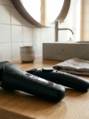 byGaard BUNDLE: SH2671 Shaver, digitalt display, genopladelig, 600 mAh og HT2612 Hår Trimmer + næse/øre trimmer, genopladelig, 600 mAh