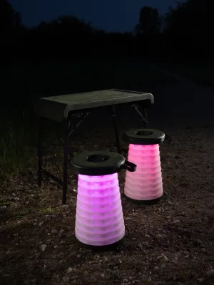 CapableX Sammenklappelig sæt med bord + 2 x skamler med LED lys