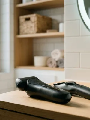 byGaard BUNDLE: SH2671 Shaver, digitalt display, genopladelig, 600 mAh og HT2612 Hår Trimmer + næse/øre trimmer, genopladelig, 600 mAh