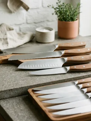 byGaard KS2634 Knivsæt, 4 dele, håndtag i acacie træ, 3CR13 +
SKS2649 6 stk. Steak knive, håndtag i acacie træ, 3CR13