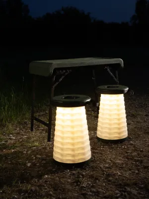 CapableX Sammenklappelig sæt med bord + 2 x skamler med LED lys
