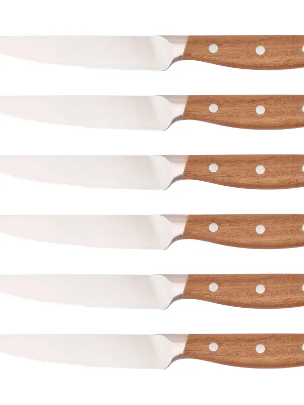 Produkt byGaard SKS2649 Steak knive 6 stk, håndtag i acacie træ, 3CR13 Billede