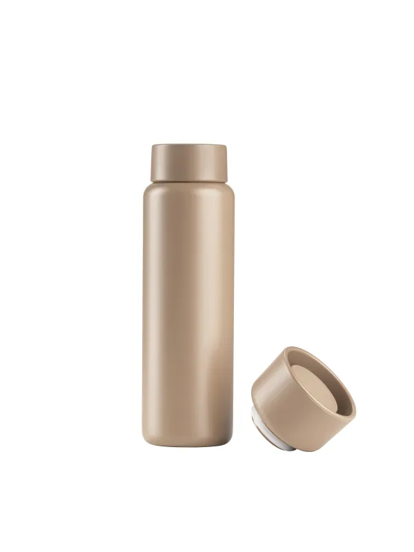 Produkt Zone Singles termokop 650 ml m. kliklåg og skruelåg, camel Billede