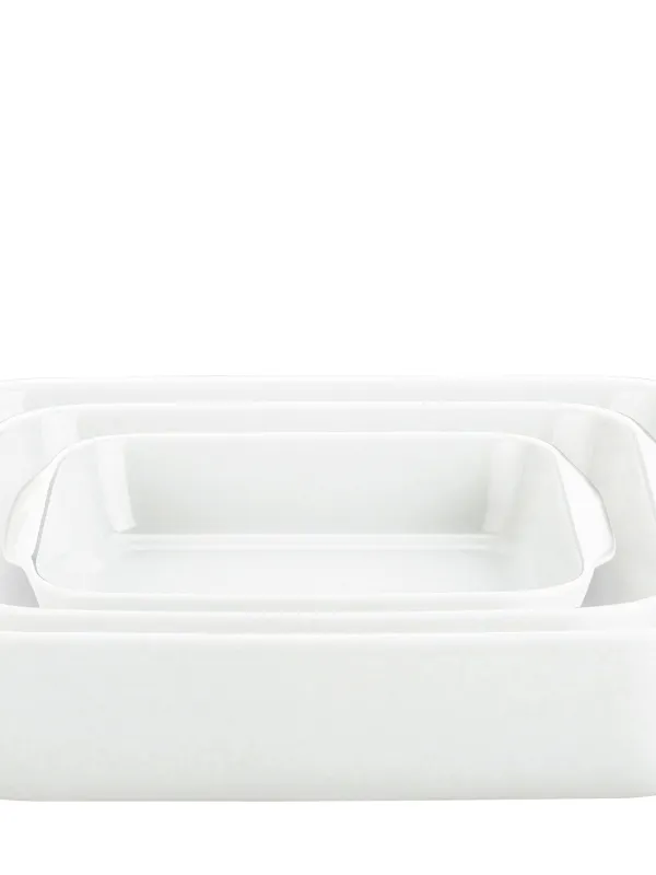 Produkt Pillivuyt Kvadratfadsæt 17 x 17 cm, 22 x 22 cm og 27 x 27 cm i hvid porcelæn Billede