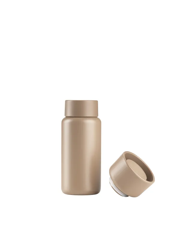 Produkt Zone Singles termokop 400 ml m. kliklåg og skruelåg, camel Billede