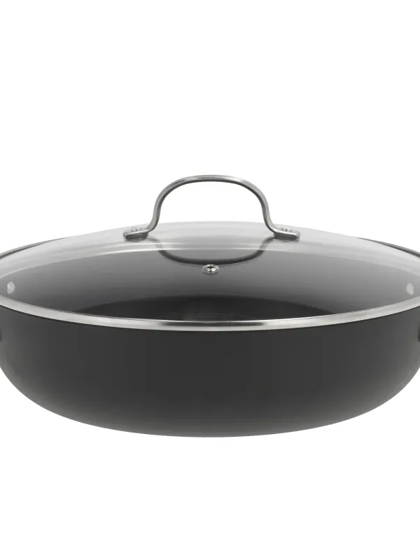 Produkt Pillivuyt Gourmet Sautergryde m. glaslåg 30 cm i letvægtsstøbejern og keramisk non-stick-belægning, Garonne Billede