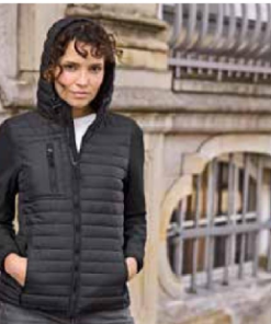 Tee Jays Ladies Hooded Crossover Jacket ,Inspireret af den stigende trend, kombinere forskellige materialer til én style. Nyt look, stor funktionalitet,