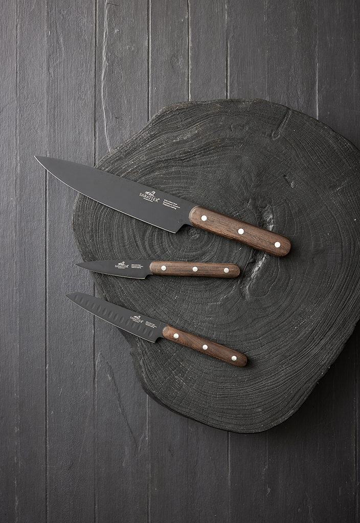 Sabatier knivsæt Phenix 3 dele, Knivsæt med knive i Lion Sabatiers verdenskendte kvalitet og med håndtag i eksklusivt wenge-træ. Superskarpe knivblade