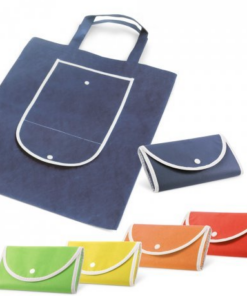 Non-woven Arion foldetaske 5 farver, Non-woven foldebar taske (80 g/m²). Med 38 cm håndtag. Foldet med mindre der er valgt logo løsning på bagsiden
