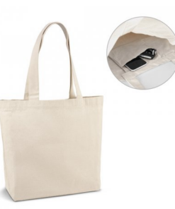 Bomulds taske Beto med inderlomme, 100% bomuld lærred taske (280 g/m²) med indvendig lomme og 65 cm håndtag. 450 x 380 x 105 mm