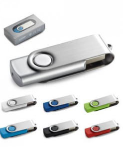 USB Claudius 4 til 16 GB 4 GB USB stick med gummi finish og metal klip. Leveres i en æske. i 10 forskellige farvekombinationer. Enhed. 56 x 19 x 10 mm | Boks: 86 x 45 x 20 mm