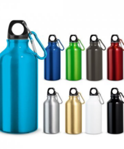 Drikkedunk Landscape sports flaske, aluminium sport flaske med karabinhage og kapacitet op til 400 mL. Oplagt logo mulighed ø66 x 176 mm